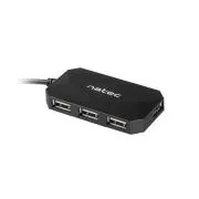 Natec Locust rozbočovač 4x USB 2.0 HUB, čierny
