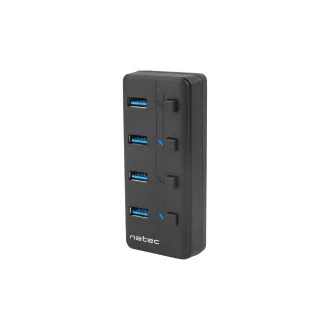 Natec Mantis 2 aktívny rozbočovač s funkciou nabíjania 4x USB 3.0 HUB, vypínač, napájací adaptér