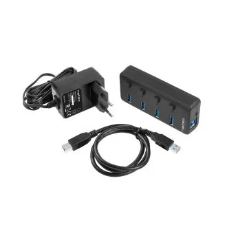 Natec Mantis 2 aktívny rozbočovač s funkciou nabíjania 4x USB 3.0 HUB, vypínač, napájací adaptér Natec Mantis 2 aktívny rozbočovač s funkciou nabíjania 4x USB 3.0 HUB, vypínač, napájací adaptér