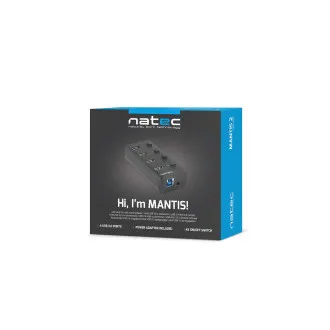 Natec Mantis 2 aktívny rozbočovač s funkciou nabíjania 4x USB 3.0 HUB, vypínač, napájací adaptér Natec Mantis 2 aktívny rozbočovač s funkciou nabíjania 4x USB 3.0 HUB, vypínač, napájací adaptér