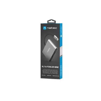 Natec multiport adaptér Fowler MINI USB-C PD, USB 3.0, HDMI 4K