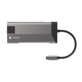 Natec multiport adaptér FOWLER PLUS HUB 8v1, USB 3.0 3X, HDMI 4K, USB-C PD, RJ45, SD, MICRO Natec multiport adaptér FOWLER PLUS HUB 8v1, USB 3.0 3X, HDMI 4K, USB-C PD, RJ45, SD, MICRO