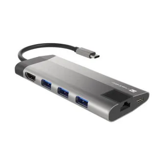 Natec multiport adaptér FOWLER PLUS HUB 8v1, USB 3.0 3X, HDMI 4K, USB-C PD, RJ45, SD, MICRO Natec multiport adaptér FOWLER PLUS HUB 8v1, USB 3.0 3X, HDMI 4K, USB-C PD, RJ45, SD, MICRO