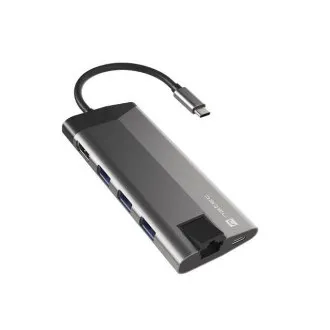 Natec multiport adaptér FOWLER PLUS HUB 8v1, USB 3.0 3X, HDMI 4K, USB-C PD, RJ45, SD, MICRO Natec multiport adaptér FOWLER PLUS HUB 8v1, USB 3.0 3X, HDMI 4K, USB-C PD, RJ45, SD, MICRO