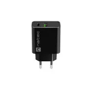 Univerzálna nabíjačka Natec RIBERA 20W 1X USB-A + 1X USB-C, čierna