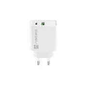 Univerzálna nabíjačka Natec RIBERA 20W 1X USB-A + 1X USB-C, biela