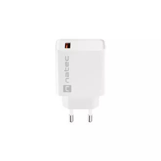 Univerzálna nabíjačka Natec RIBERA 18W 1X USB-A, biela