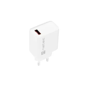 Univerzálna nabíjačka Natec RIBERA 18W 1X USB-A, biela