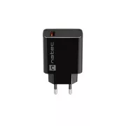 Univerzálna nabíjačka Natec RIBERA 18W 1X USB-A, čierna