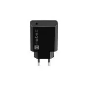 Univerzálna nabíjačka Natec RIBERA 20W 1X USB-C, čierna