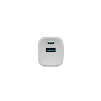 Univerzálna USB nabíjačka Natec RIBERA GaN 30W, 1X USB-A, 1X USB-C, Biela