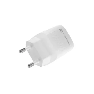 Univerzálna USB nabíjačka Natec RIBERA GaN 30W, 1X USB-A, 1X USB-C, Biela