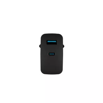 Univerzálna USB nabíjačka Natec RIBERA GaN 45W, 1X USB-A, 1X USB-C, čierna