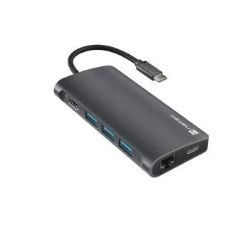 Natec multiport adaptér FOWLER 2 3X USB 3.0 HUB, HDMI 4K, USB-C, RJ45, SD, MICRO SD Natec multiport adaptér FOWLER 2 3X USB 3.0 HUB, HDMI 4K, USB-C, RJ45, SD, MICRO SD