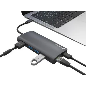 Natec multiport adaptér FOWLER 2 3X USB 3.0 HUB, HDMI 4K, USB-C, RJ45, SD, MICRO SD Natec multiport adaptér FOWLER 2 3X USB 3.0 HUB, HDMI 4K, USB-C, RJ45, SD, MICRO SD