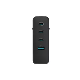 Univerzálna USB nabíjačka Natec GaN 100W, 3X USB-C, 1X USB-A, Čierna