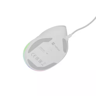 Vertikálna myš Natec CRAKE 2 PRO/Vertikálna/Optická/Pre pravákov/12 400 DPI/Drôtové USB-A/Biela