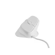 Vertikálna myš Natec CRAKE 2 PRO/Vertikálna/Optická/Pre pravákov/12 400 DPI/Drôtové USB-A/Biela
