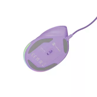 Vertikálna myš Natec CRAKE 2 PRO/Vertikálna/Optická/Pre pravákov/12 400 DPI/Drôtové USB-A/Fialová