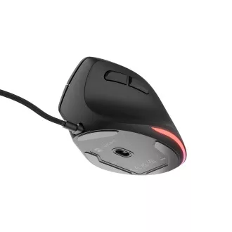 Vertikálna myš Natec CRAKE 2 PRO/Vertikálna/Optická/Pre pravákov/12 400 DPI/Drôtové USB-A/Čierna