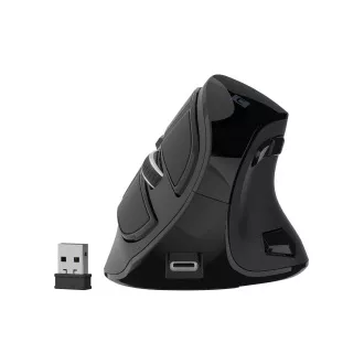 Vertikálna bezdrôtová myš Natec EUPHONIE PRO/Vertikálna/Blue Sense/Pre pravákov/4 000 DPI/USB+BT/Čier
