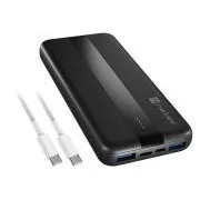Power banka Natec TREVI SLIM Q V2 10000mAh, 2X USB-A 18W, 1X USB-C 20W, USB-C - USB0-C kábel, čierna