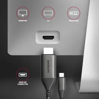 AXAGON RVC-HI2MC, USB-C -> HDMI 2.0a redukcia / kábel 1.8m, 4K/60Hz HDR10 AXAGON RVC-HI2MC, USB-C -> HDMI 2.0a redukcia / kábel 1.8m, 4K/60Hz HDR10