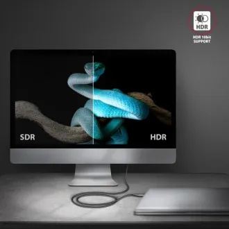 AXAGON RVC-HI2MC, USB-C -> HDMI 2.0a redukcia / kábel 1.8m, 4K/60Hz HDR10 AXAGON RVC-HI2MC, USB-C -> HDMI 2.0a redukcia / kábel 1.8m, 4K/60Hz HDR10