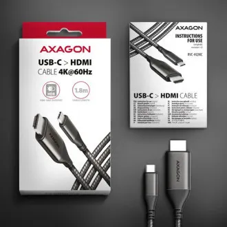 AXAGON RVC-HI2MC, USB-C -> HDMI 2.0a redukcia / kábel 1.8m, 4K/60Hz HDR10 AXAGON RVC-HI2MC, USB-C -> HDMI 2.0a redukcia / kábel 1.8m, 4K/60Hz HDR10
