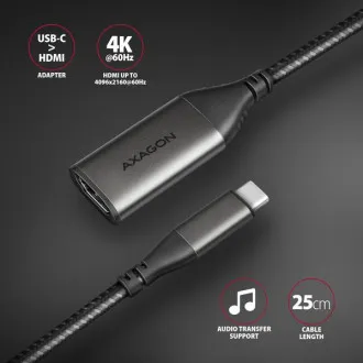 AXAGON RVC-HI2M, USB-C -> HDMI 2.0a redukcia / adaptér, 4K/60Hz HDR10 AXAGON RVC-HI2M, USB-C -> HDMI 2.0a redukcia / adaptér, 4K/60Hz HDR10