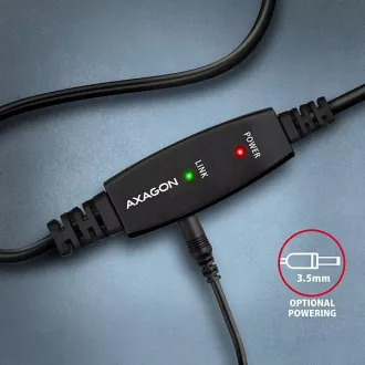 AXAGON ADR-210B, USB 2.0 AM -> BM aktívny prepojovací / repeater kábel, 10m