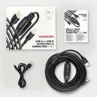 AXAGON ADR-210B, USB 2.0 AM -> BM aktívny prepojovací / repeater kábel, 10m AXAGON ADR-210B, USB 2.0 AM -> BM aktívny prepojovací / repeater kábel, 10m