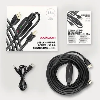 AXAGON ADR-215B, USB 2.0 AM -> BM aktívny prepojovací / repeater kábel, 15m AXAGON ADR-215B, USB 2.0 AM -> BM aktívny prepojovací / repeater kábel, 15m
