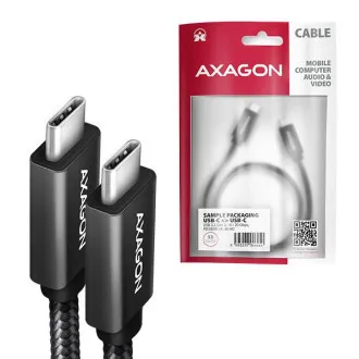 AXAGON BUCM32-CM05AB, SPEED+ kábel USB-C <-> USB-C, 0.5m, USB 20Gbps, PD 100W 5A, 4K HD, ALU, oplet AXAGON BUCM32-CM05AB, SPEED+ kábel USB-C <-> USB-C, 0.5m, USB 20Gbps, PD 100W 5A, 4K HD, ALU, oplet