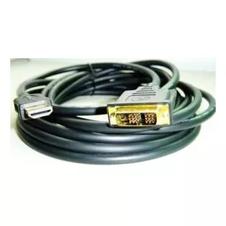 Kábel HDMI-DVI 1,8m, M/M tieň., pozlátené kontakty 1.3