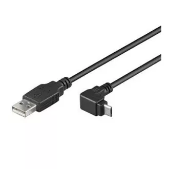 PremiumCord Kábel micro USB 2.0, AB, 90 °, 3m