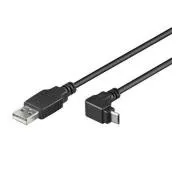 PremiumCord Kábel micro USB 2.0, AB, 90 °, 3m