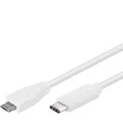 PremiumCord USB-C/male - USB 2.0 Micro-B/Male, biely, 0,6m