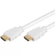 PremiumCord HDMI High Speed + Ethernet kábel, biely, pozlátené konektory, 10m