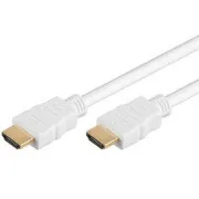 PremiumCord HDMI High Speed + Ethernet kábel, biely, pozlátené konektory, 10m