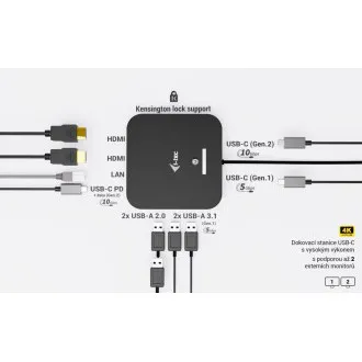 i-tec USB-C Dual HDMI Docking Station with Power Delivery 100W + i-tec Universal Charger 100W i-tec USB-C Dual HDMI Docking Station with Power Delivery 100W + i-tec Universal Charger 100W