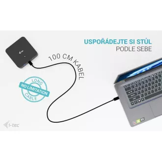 i-tec USB-C DP Dual HDMI Docking Station, Power Delivery 100W + i-tec Universal Charger 100W