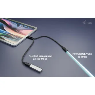 i-tec USB-C Cable Splitter Audio/Data, Power Delivery 100W