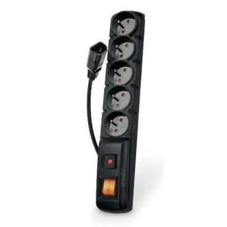 Acar F5 IEC 5m kábel, 5 zásuviek, prepäťová ochrana, C14 do UPS, čierny Acar F5 IEC 5m kábel, 5 zásuviek, prepäťová ochrana, C14 do UPS, čierny