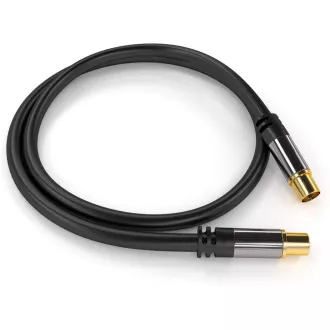 PremiumCord TV antenný HQ prepojovací kábel M/F 75Ohm (135dB) 4x tienený 5m PremiumCord TV antenný HQ prepojovací kábel M/F 75Ohm (135dB) 4x tienený 5m