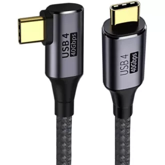 PremiumCord USB4 Gen 3x2 40Gbps 8K @ 60Hz 240W, Thunderbolt, 0,3m zahnutý