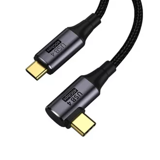 PremiumCord USB4 Gen 3x2 40Gbps 8K @ 60Hz 240W, Thunderbolt, 0,8 m zahnutý