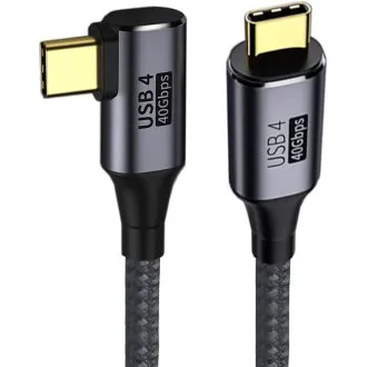 PremiumCord USB4 Gen 3x2 40Gbps 8K @ 60Hz 240W, Thunderbolt, 0,8 m zahnutý