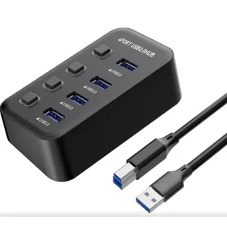 PremiumCord USB 3.2 Superspeed HUB 4-portový s vypínačmi portov PremiumCord USB 3.2 Superspeed HUB 4-portový s vypínačmi portov