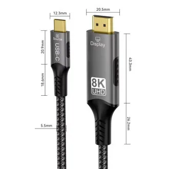 PremiumCord USB-C na HDMI kábel, 2m PremiumCord USB-C na HDMI kábel, 2m